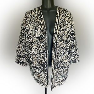 Chico’s Travelers Soutache Animal Print Ribbon Jacket